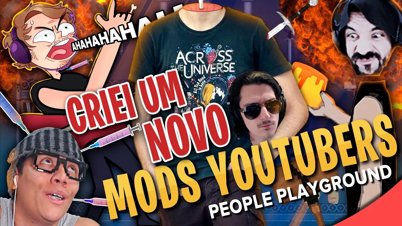 Criei um novo MOD dos YouTubers no People Playground! (Cazum8, Godenot, Bitgamer)