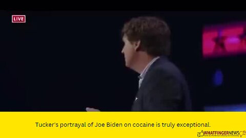 Tucker's portrayal of Joe Biden on cocaine is truly exceptional.