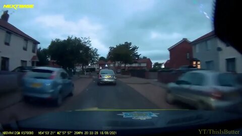 Dash cam footage of high-speed police pursuit through Raffles