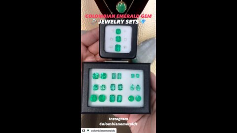 Shopping Buying Real natural certified Colombian emerald jewelry sets online shop with pricing