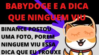 #Babydoge e a dica que ninguem pegou - 89