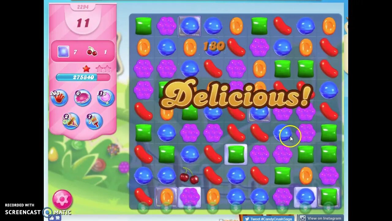 Candy Crush Level 2294 Audio Talkthrough, 2 Stars 0 Boosters