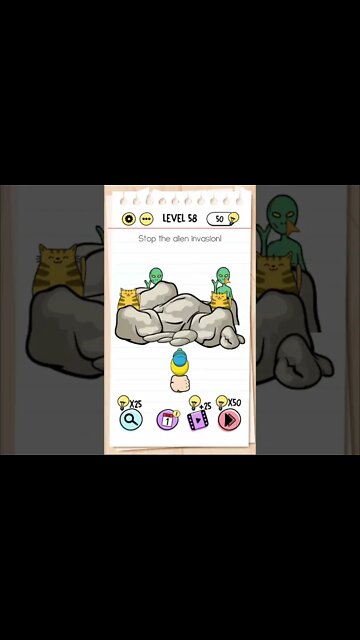 Brain Test Tricky Puzzles Level 58 Stop the alien invasion!