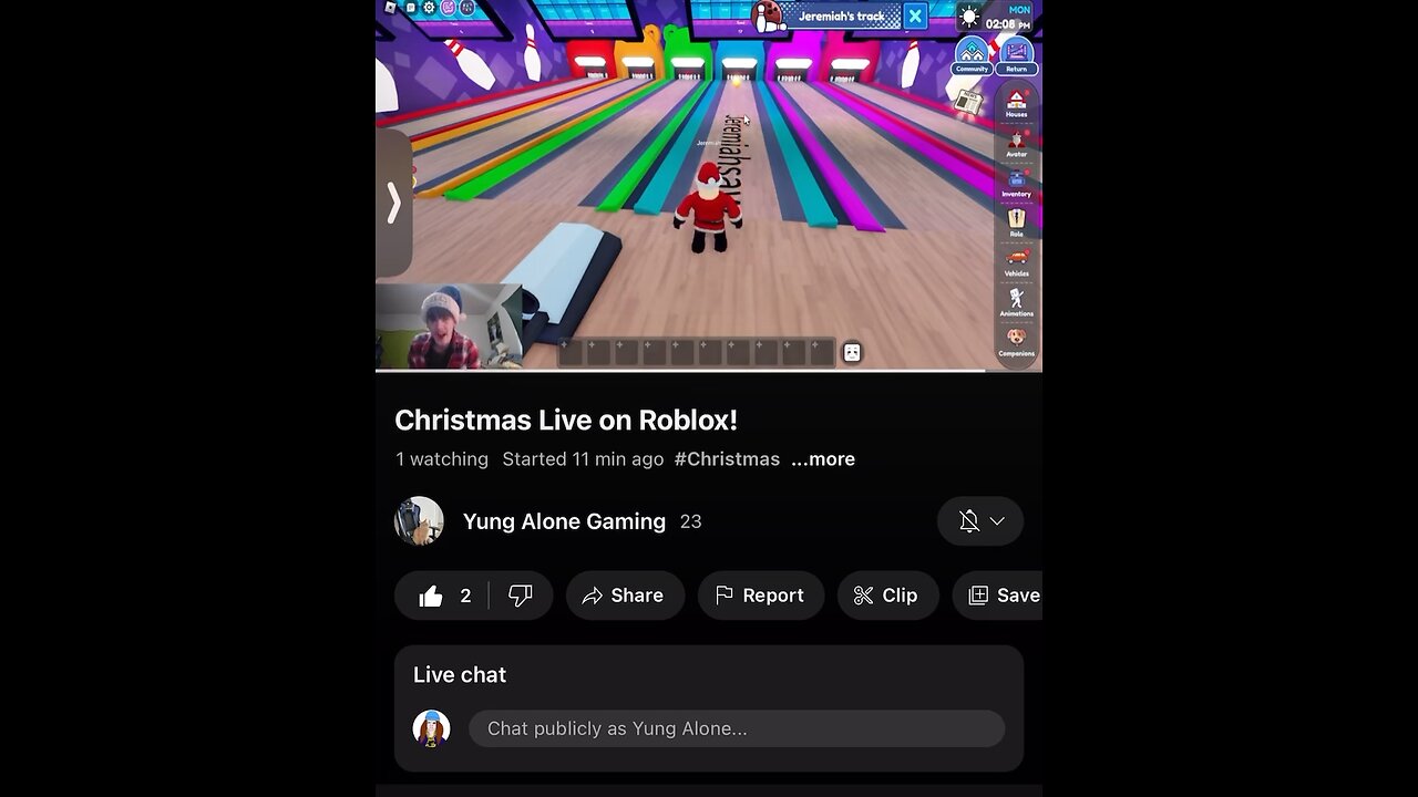 Yung Alone Gets A Strike As Santa on Roblox Bowling