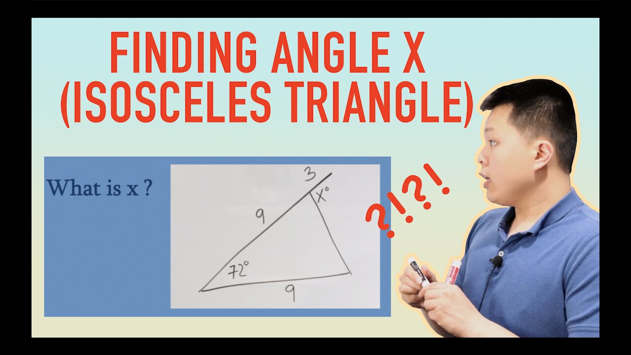 Finding Angle X (Isosceles Triangle) - Practice Problem | CAVEMAN CHANG