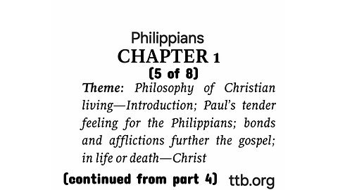 Philippians Chapter 1 (Bible Study) (5 of 8)