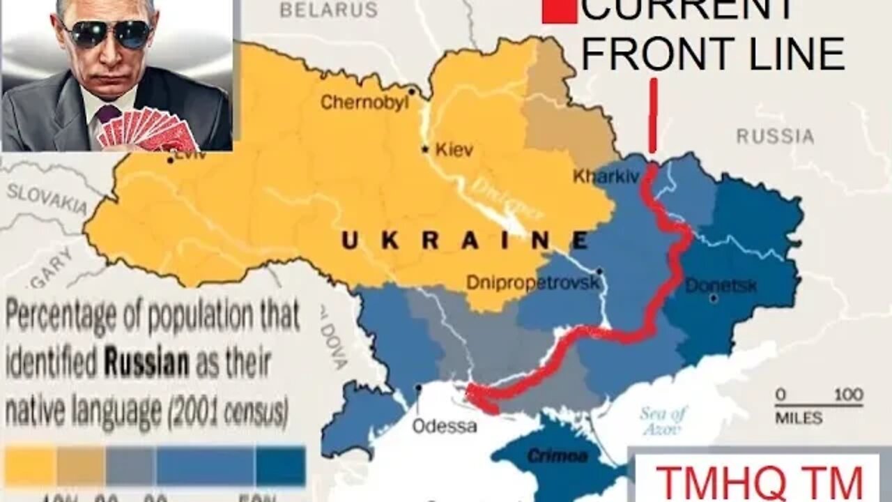 RUSSIA can take the rest of the RUSSIAN-SPEAKING part (Blue). Makes sense. Then a Peace Deal, After