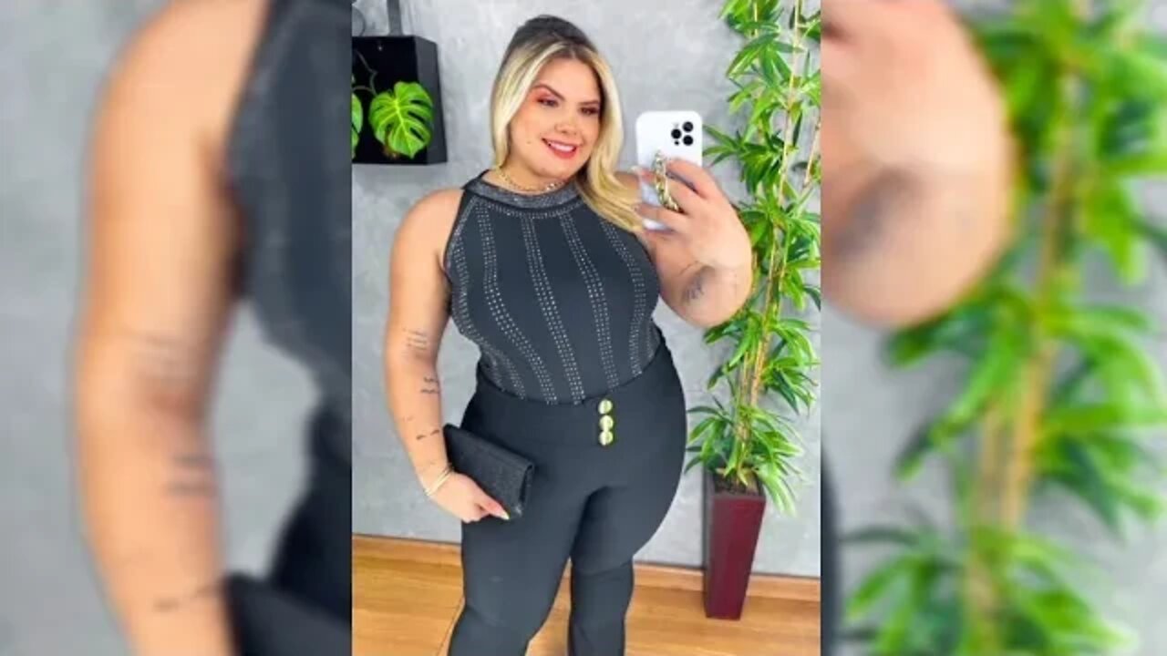 ✔️ Body Feminino com strass Plus size