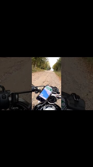 riding my harley on a dirt road