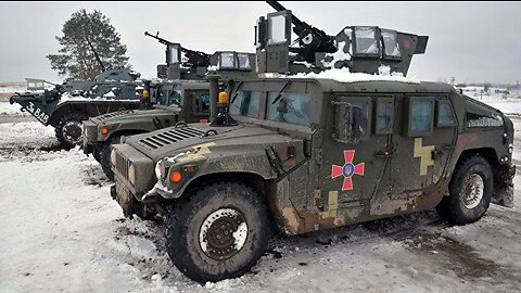 Un Humvee de fabricación estadounidense destruido por los rusos en Bakhmut