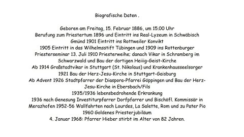 5. Tag N O V E N E zum Segenspfarrer vom Allgäu Augustinus Hieber