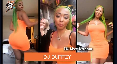 DJ Duffey Dancing in orange dress