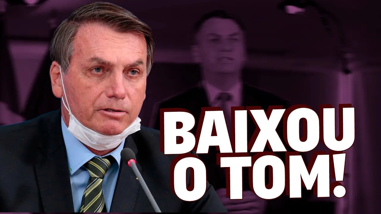 Bolsonaro baixa o tom e mente em rede nacional