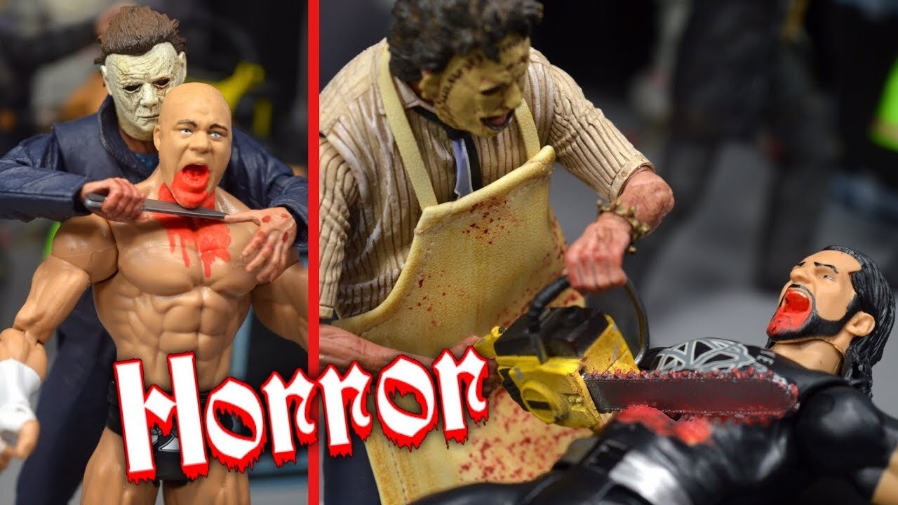 HORROR WWE ACTION FIGURE SETUP!