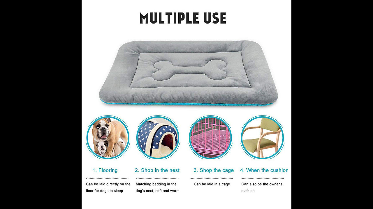 Dog Bed Large Crate Bed Mat 47" Pet Beds Washable Anti-Slip Bottom Cat Beds Mattress Kennel Pad