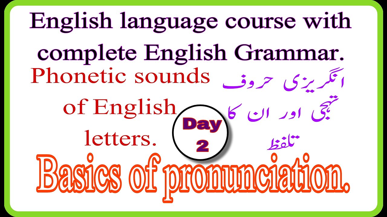 English language course . Alphabet's sounds