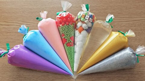 Making Crunchy Slime with Piping Bags #106