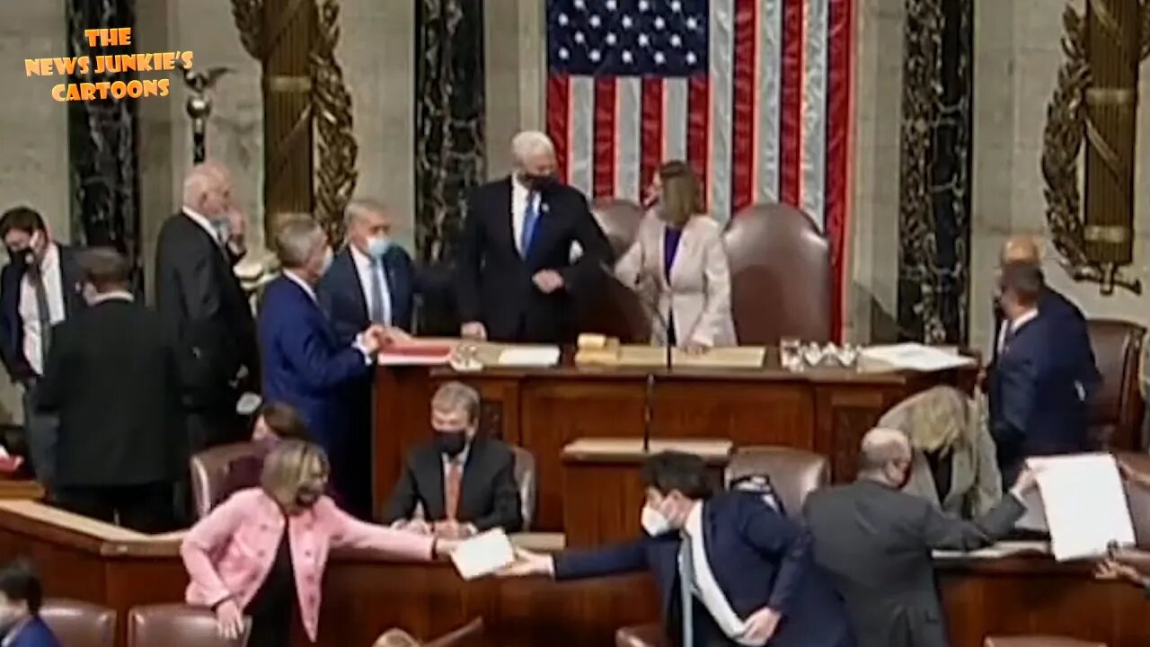 Jan 6 Flashback: Pelosi and Pence elbow bump after Biden's victory confirmation.