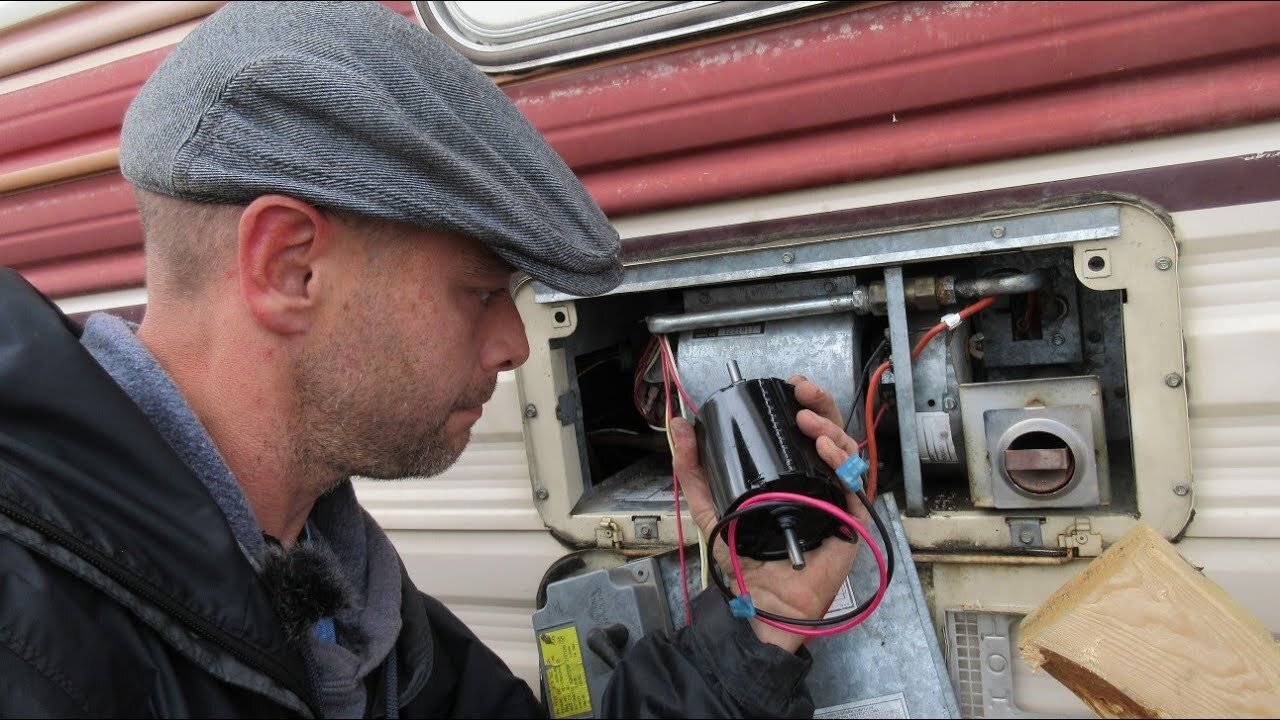 Replacing the furnace blower motor in the travel trailer