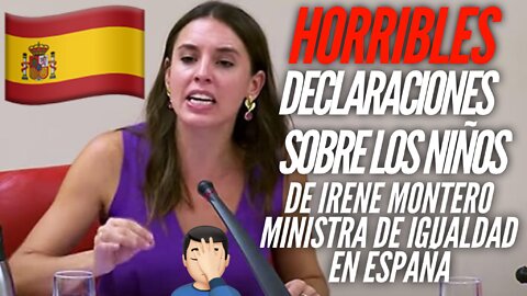 horribles declaraciones sobre los niños en espada - irene montero