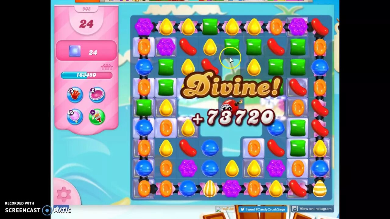 Candy Crush Level 905 Audio Talkthrough, 1 Star 0 Boosters