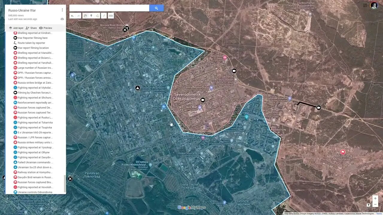 [ Luhansk Front ] Russian / LPR Forces captured Met'olkine; 50% of Severodonetsk assessed captured