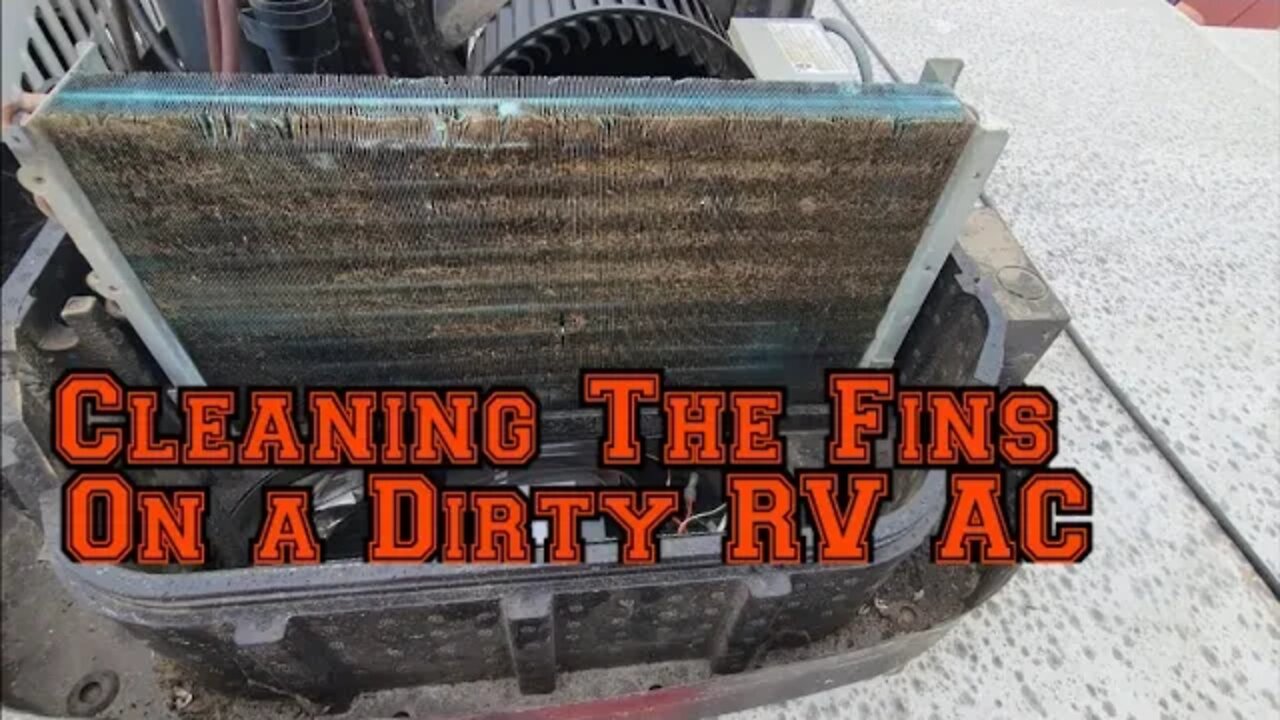 Cleaning The Fins On A Dirty RV AC Unit