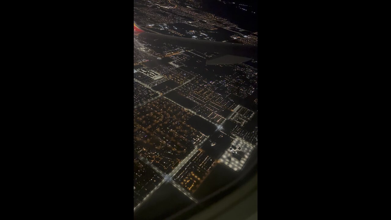 Airplane Night View Of Vegas