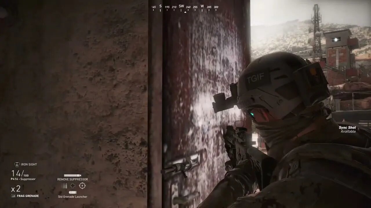 Grenade in the window the bad guy on the walls