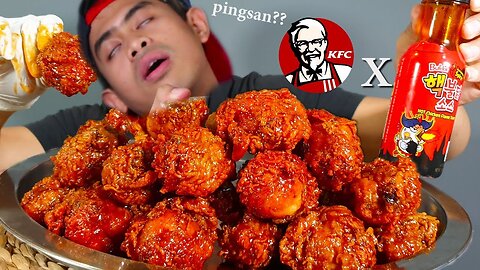 GOKIL!! BUKA PUASA PAKE 15 KFC DI CAMPUR 2 BOTOL SAOS SAMYANG NUCLEAR