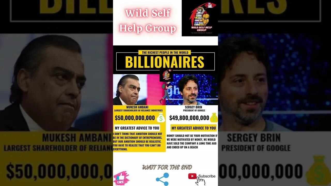 🔥Advice from Mukesh Ambani and Sergey Brin🔥#shorts🔥#wildselfhelpgroup🔥12 April 2022🔥