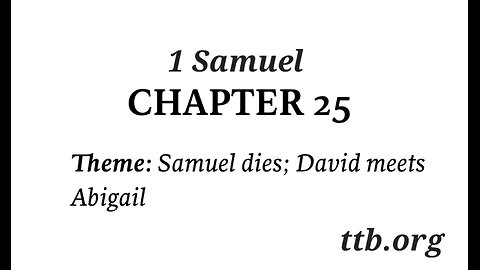 1 Samuel Chapter 25 (Bible Study)