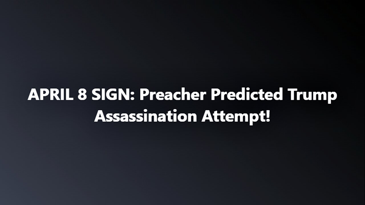 Preacher Predicted Trump Assassination Attempt! This is amazing!