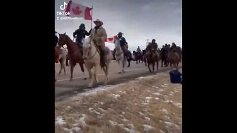 Watch as 300+ Cowboys Arrive at the Massive Coutts Border Blockade! - 2/6/22