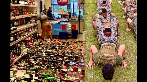 Alcohol Abuse Woman Goes Wild In Liquor Store As World Powers Laugh At Woke USA Military Training