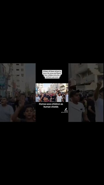 Palestinians refuse to leave the city and allegedly march children into Northern Gaza. #palestine