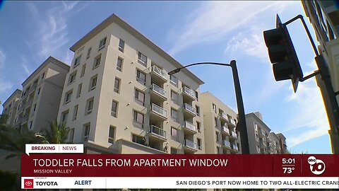 Toddler hospitalized after falling from apartment window in Mission Valley
