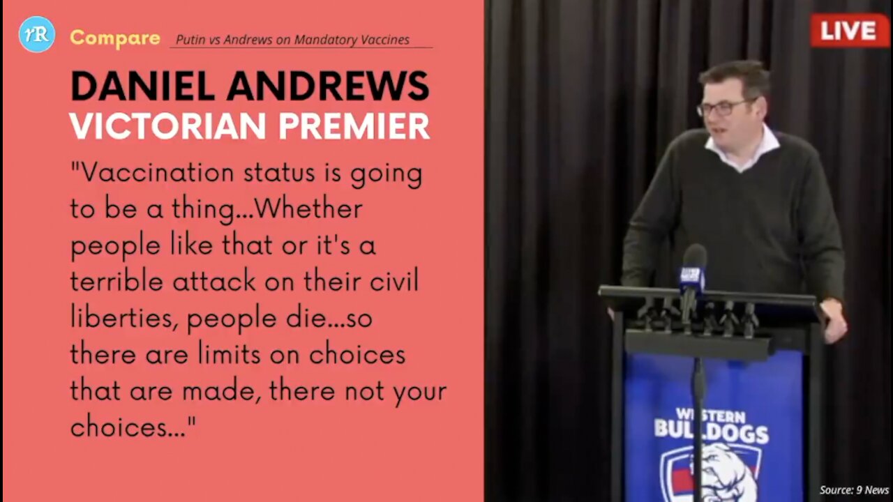 Putin vs Dan Andrews: The Free vs the Fallen
