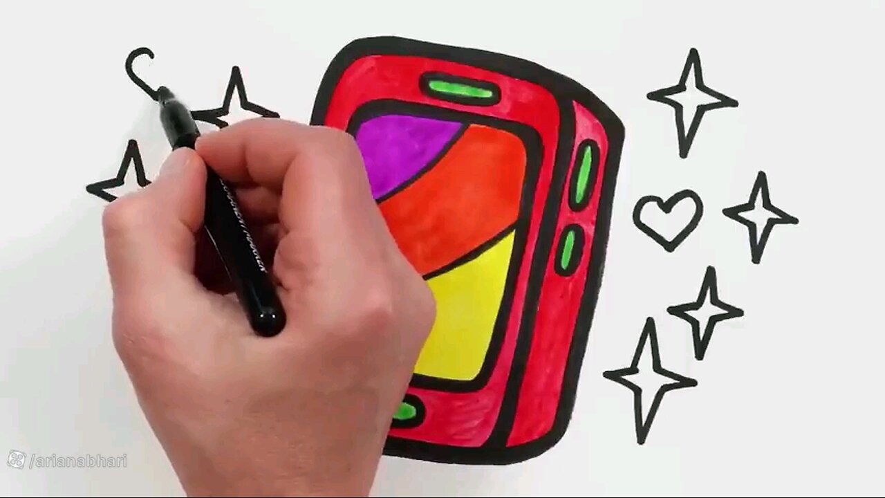 Teaching drawing for children with colored pencils