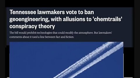 The Government Is Setting Obvious Traps! Tennessee Is Now 'Banning Chemtrails'!