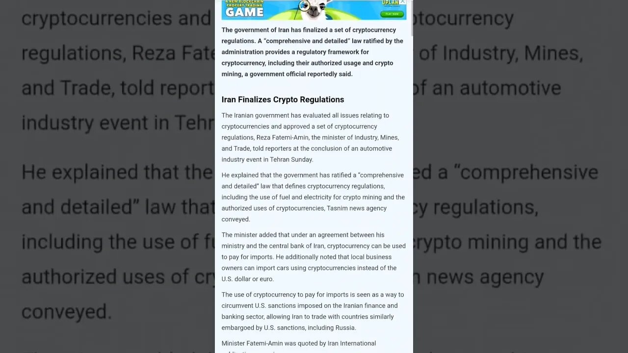 IRAN Starts Using Crypto And it's Big 🚀🚀🚀