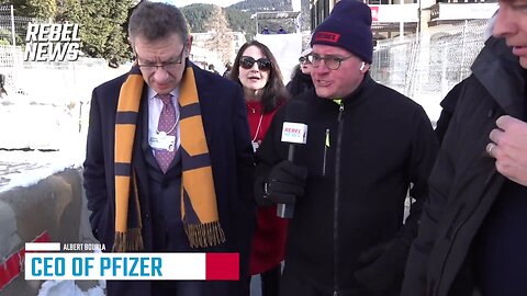 Rebel News confronting CEO Pfizer Albert Bourla