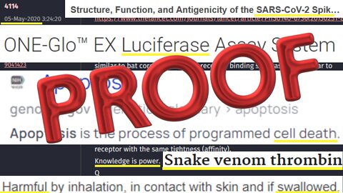 Q PROOF - They knew VENOM PROTEIN was in Covid-19 since May 2020