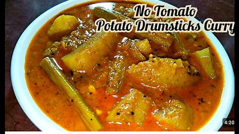 No Tomato easy and quick recipes of potato drumsticks curry