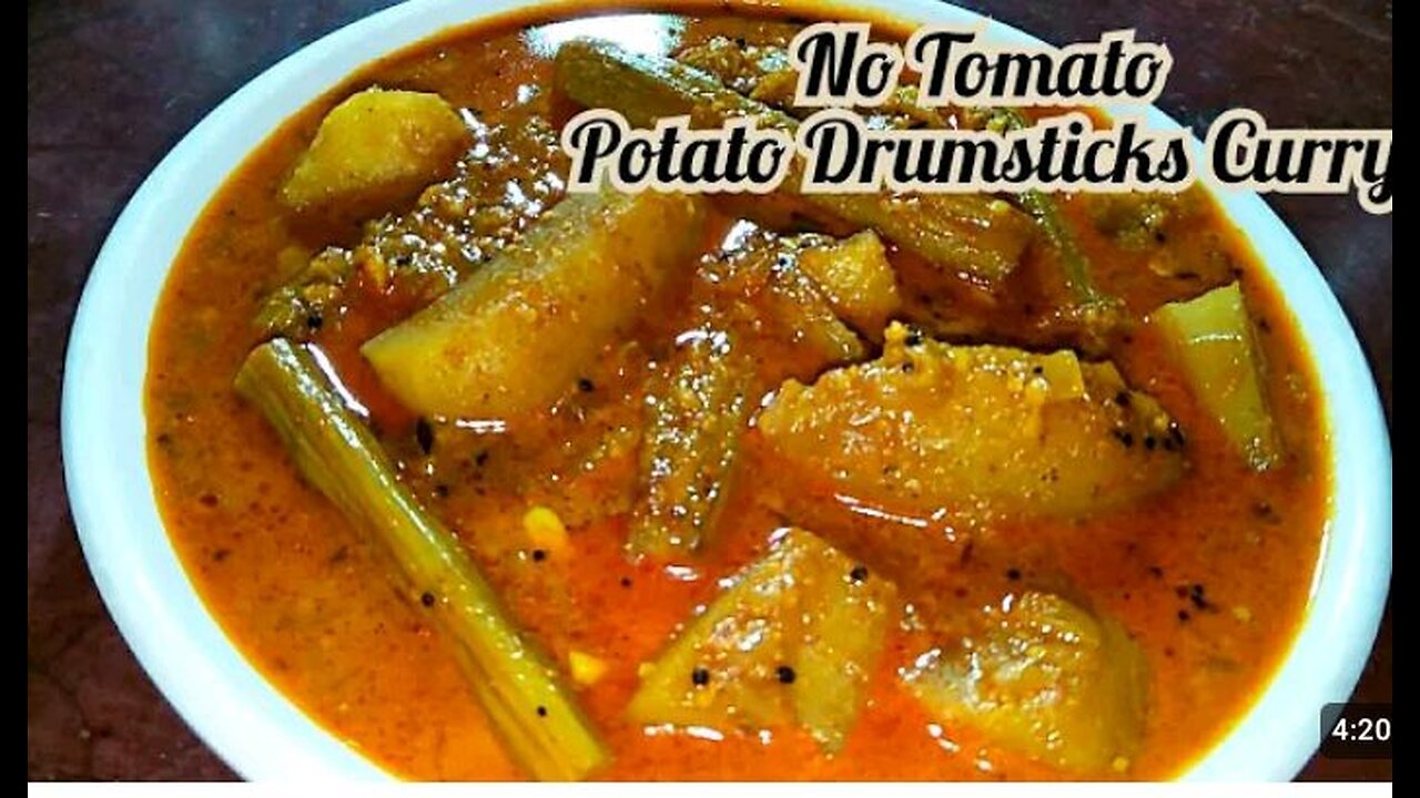 No Tomato easy and quick recipes of potato drumsticks curry