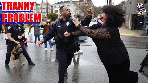 BLM Trans Freak Decked By Hard Left From Cop At Protest