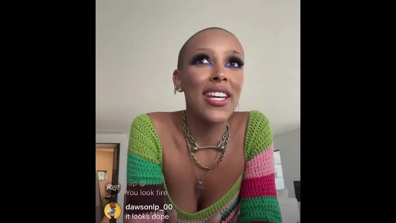 Doja Cat explaining why she decided to cut her hair down