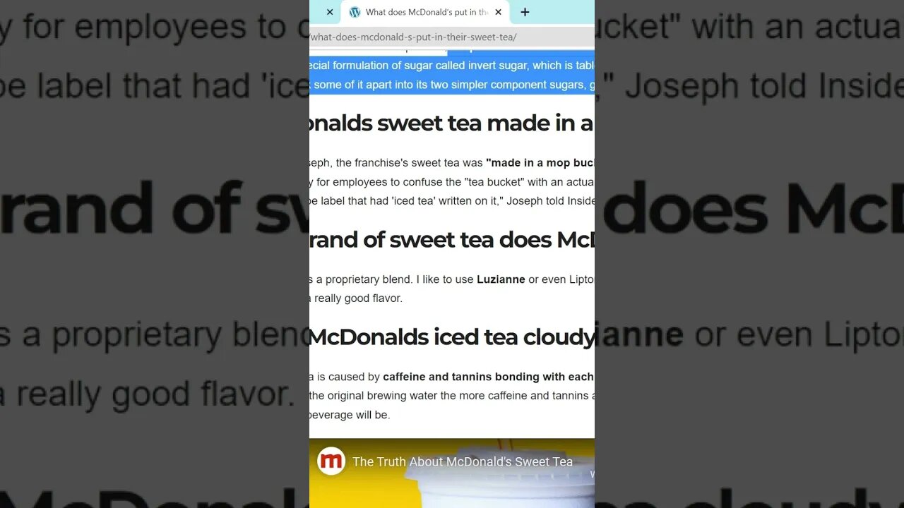 Is McDonald’s sweet tea made in a mop bucket? #shorts
