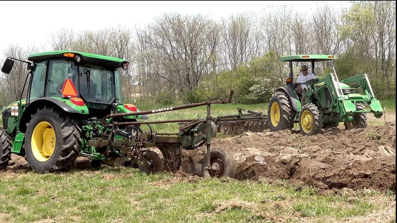 THIS WAS FUN!! Two Deere 5075e’s. Oliver 565 Plow and John Deere RWA Disk