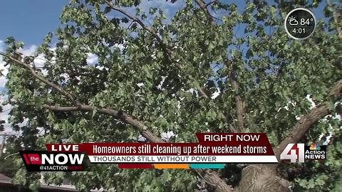 Thousands still without power as weekend storm cleanup continues